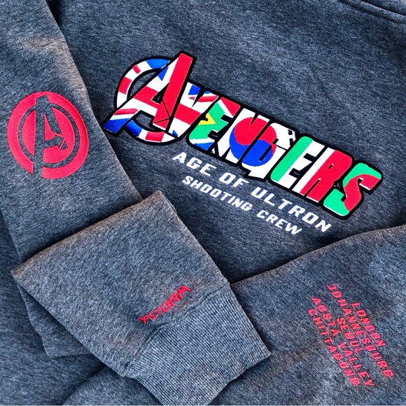Rare Avengers Age of Ultron Shooting Crew Cast Member Under Armour Hoodie Large - Picture 1 of 16
